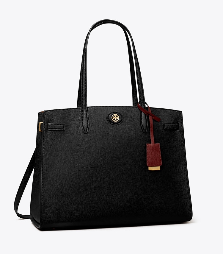 TORY BURCH ROBINSON SATCHEL - Black - Click Image to Close