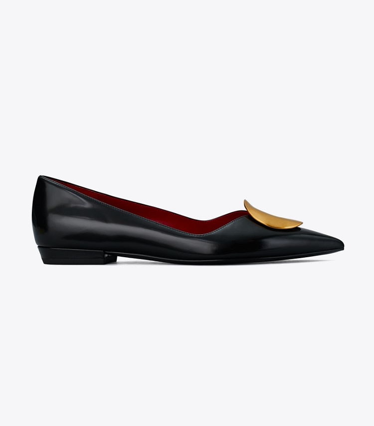 TORY BURCH PATOS FLAT - Perfect Black / Ancient Gold