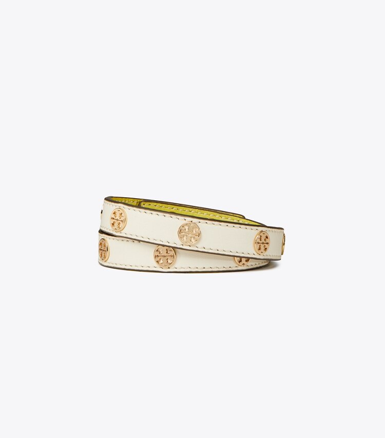 TORY BURCH MILLER DOUBLE-WRAP BRACELET - Tory Gold / New Ivory - Click Image to Close