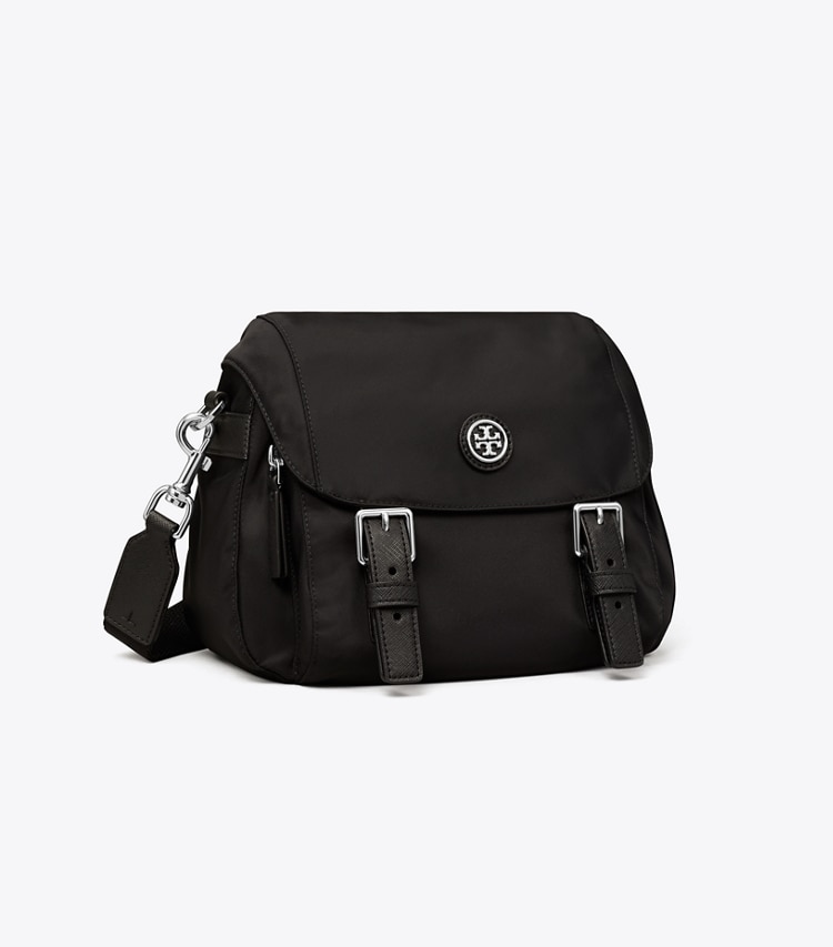 TORY BURCH NYLON SMALL MESSENGER - Black - Click Image to Close