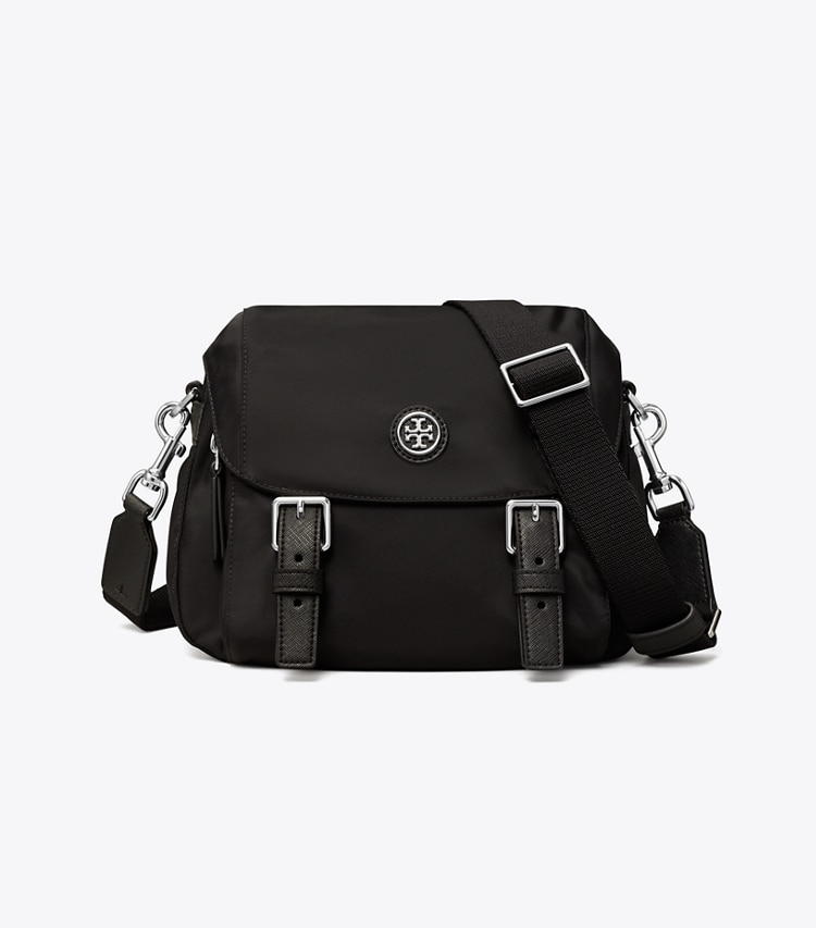 TORY BURCH NYLON SMALL MESSENGER - Black