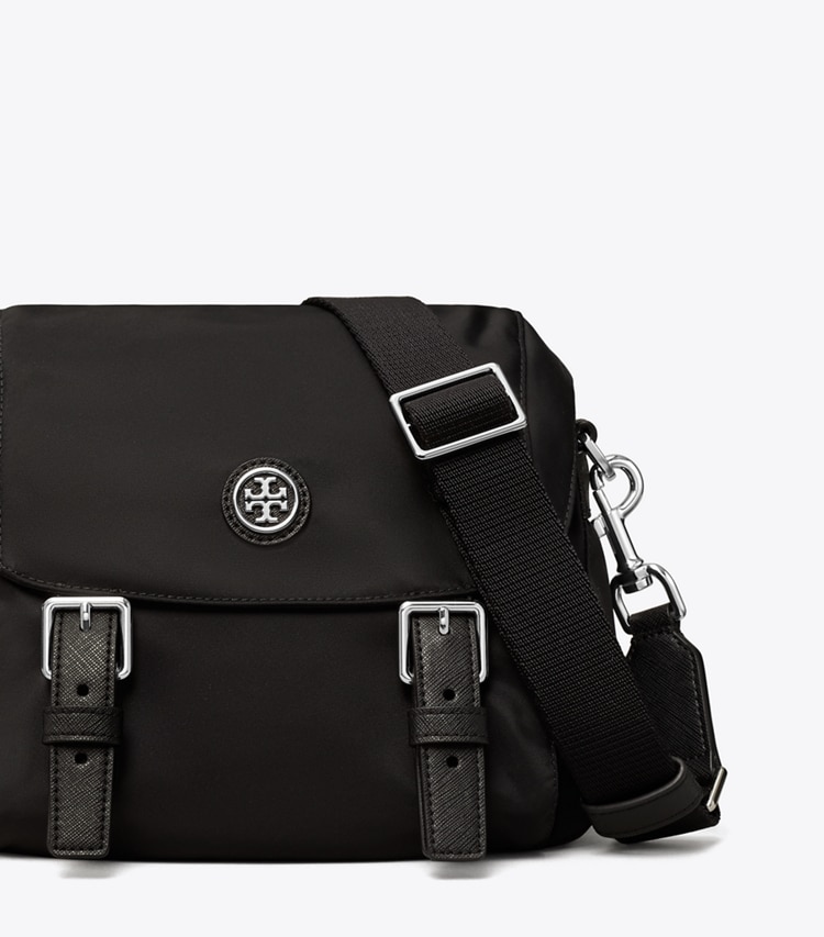 TORY BURCH NYLON SMALL MESSENGER - Black