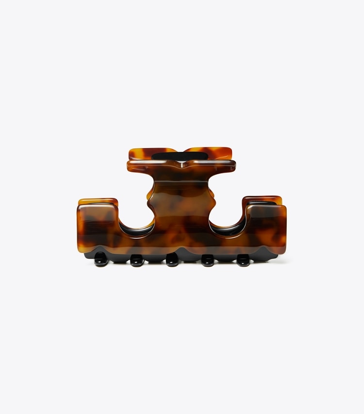 TORY BURCH SERIF-T HAIR CLIP - Tortoise