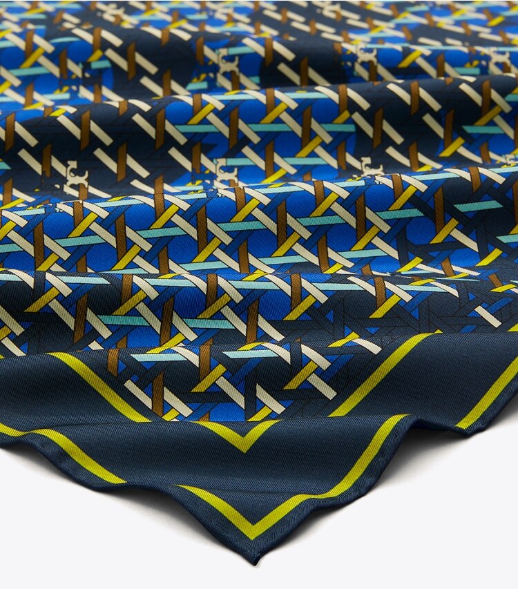 TORY BURCH INK BASKETWEAVE NECKERCHIEF - Ink Basketweave Navy