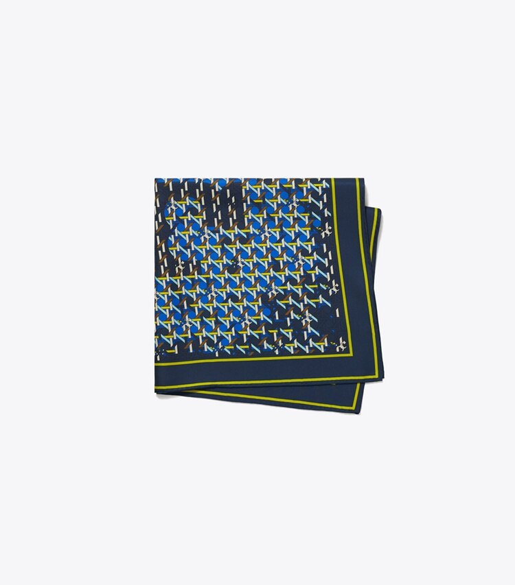 TORY BURCH INK BASKETWEAVE NECKERCHIEF - Ink Basketweave Navy