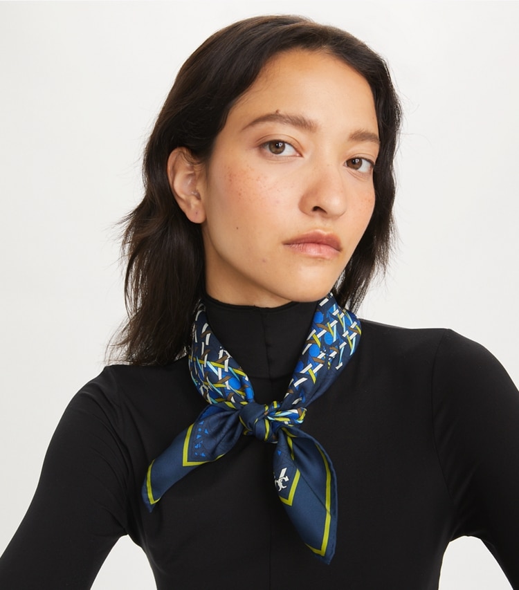 TORY BURCH INK BASKETWEAVE NECKERCHIEF - Ink Basketweave Navy