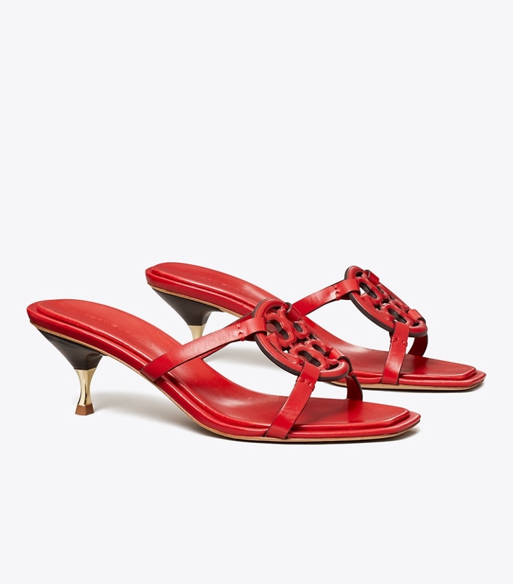 TORY BURCH MILLER BOMBe LOW HEEL SANDAL - Triple Red - Click Image to Close