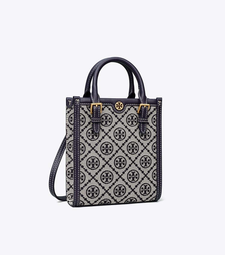 TORY BURCH MINI T MONOGRAM TOTE - Tory Navy - Click Image to Close