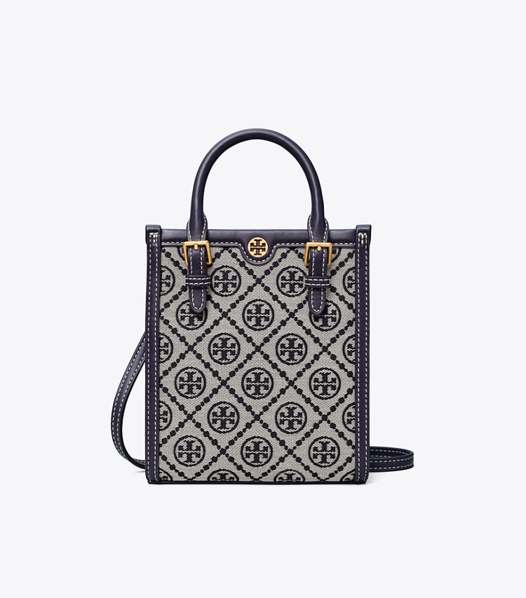 TORY BURCH MINI T MONOGRAM TOTE - Tory Navy