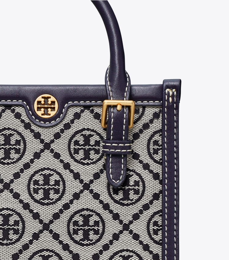 TORY BURCH MINI T MONOGRAM TOTE - Tory Navy