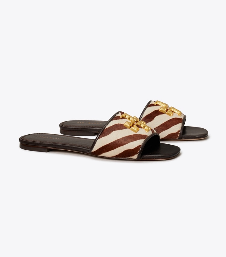 TORY BURCH ELEANOR SLIDE - Zebra / Gold