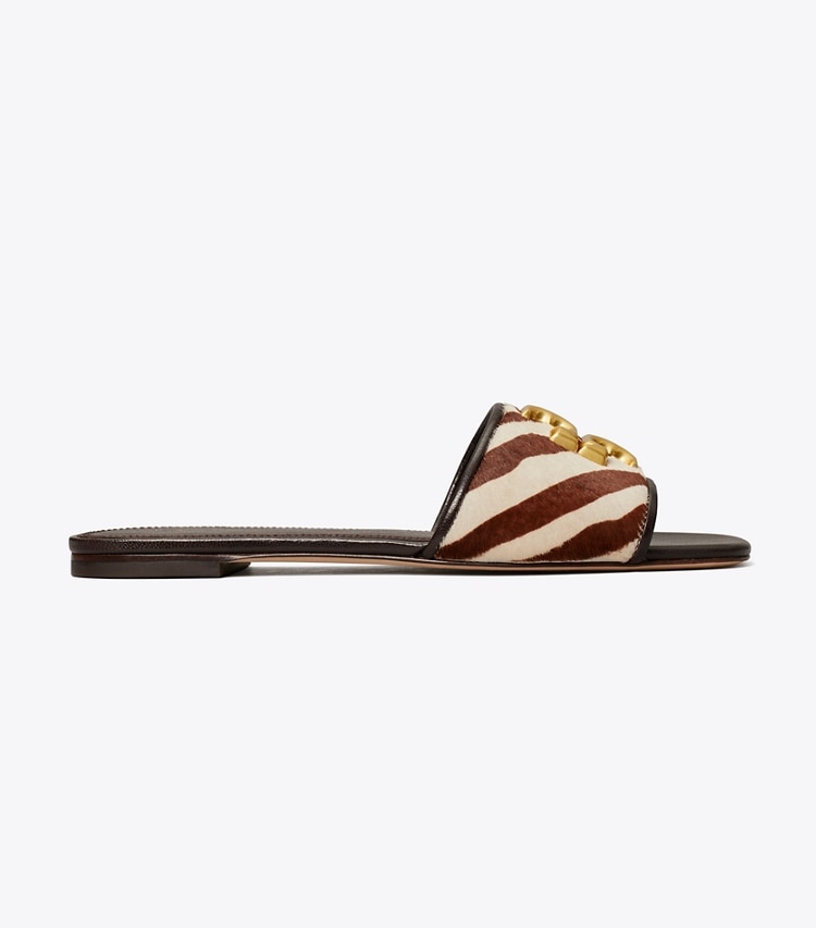 TORY BURCH ELEANOR SLIDE - Zebra / Gold