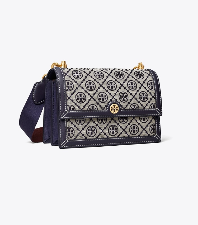 TORY BURCH SMALL T MONOGRAM SHOULDER BAG - Tory Navy - Click Image to Close