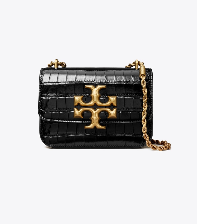 TORY BURCH ELEANOR SMALL BAG - Black / Rolled Gold