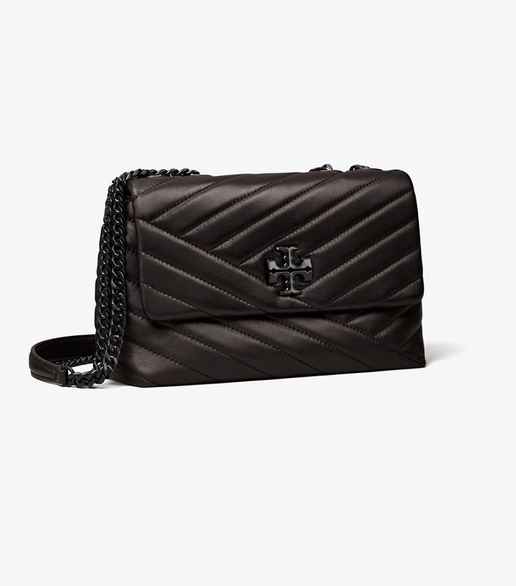 TORY BURCH SMALL KIRA CHEVRON CONVERTIBLE SHOULDER BAG - Black