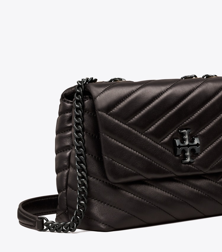 TORY BURCH SMALL KIRA CHEVRON CONVERTIBLE SHOULDER BAG - Black