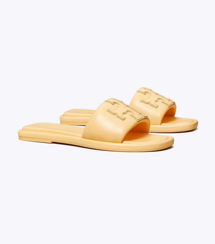 TORY BURCH DOUBLE T SPORT SLIDE - Peach Puff - Click Image to Close