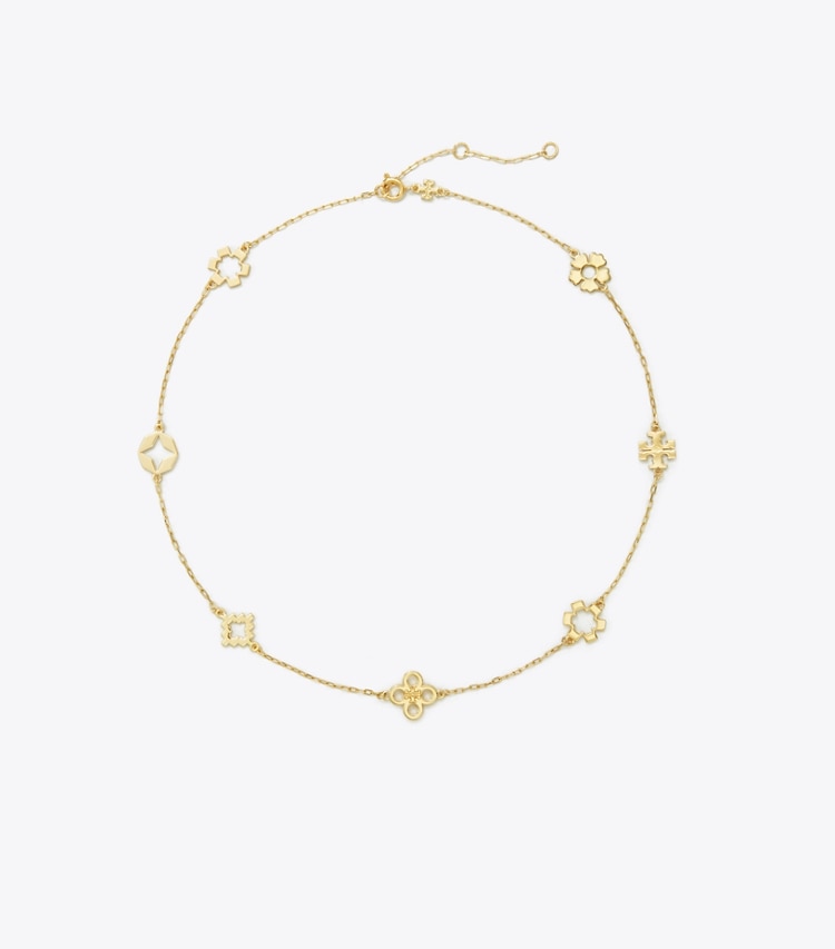 TORY BURCH KIRA CLOVER NECKLACE - Tory Gold - Click Image to Close