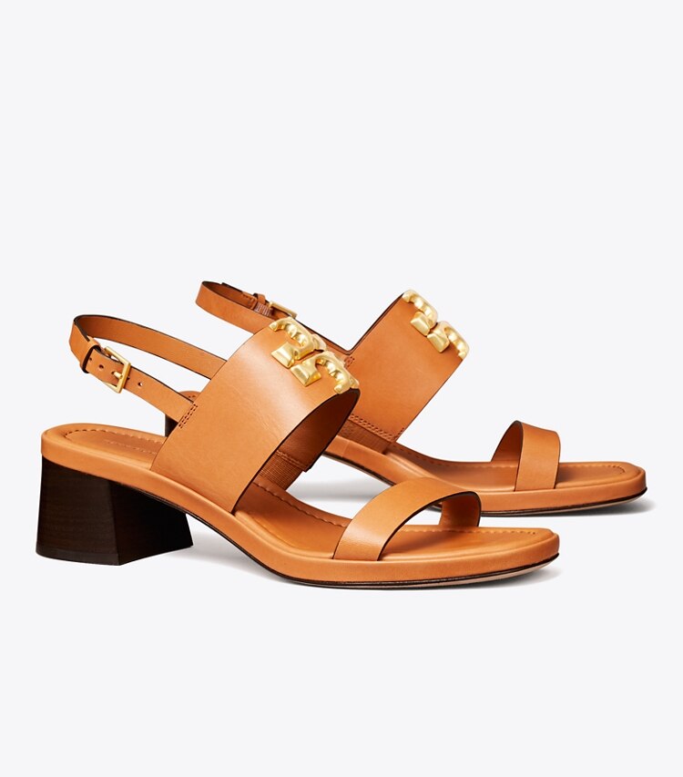 TORY BURCH ELEANOR HEEL SANDAL - Brandy - Click Image to Close