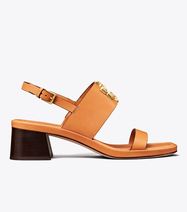 TORY BURCH ELEANOR HEEL SANDAL - Brandy