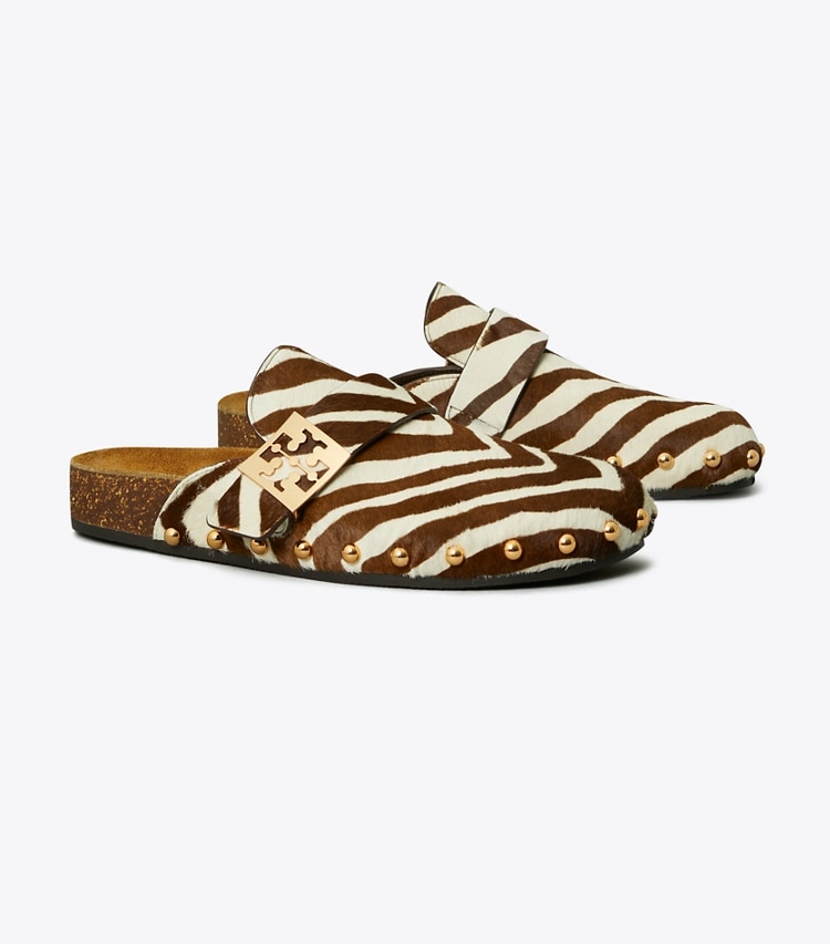 TORY BURCH MELLOW STUDDED MULE - Zebra