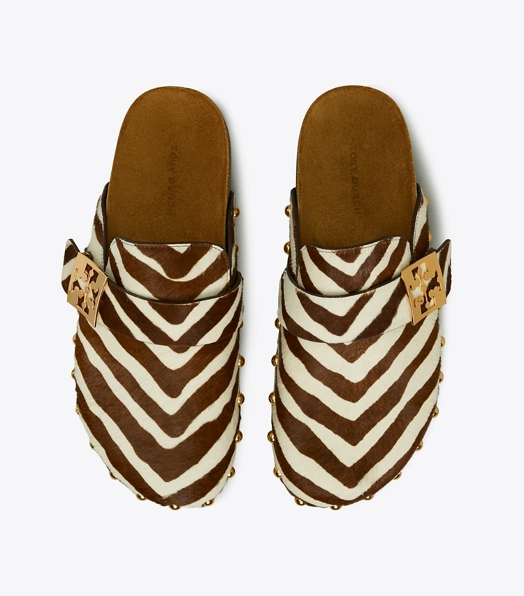 TORY BURCH MELLOW STUDDED MULE - Zebra