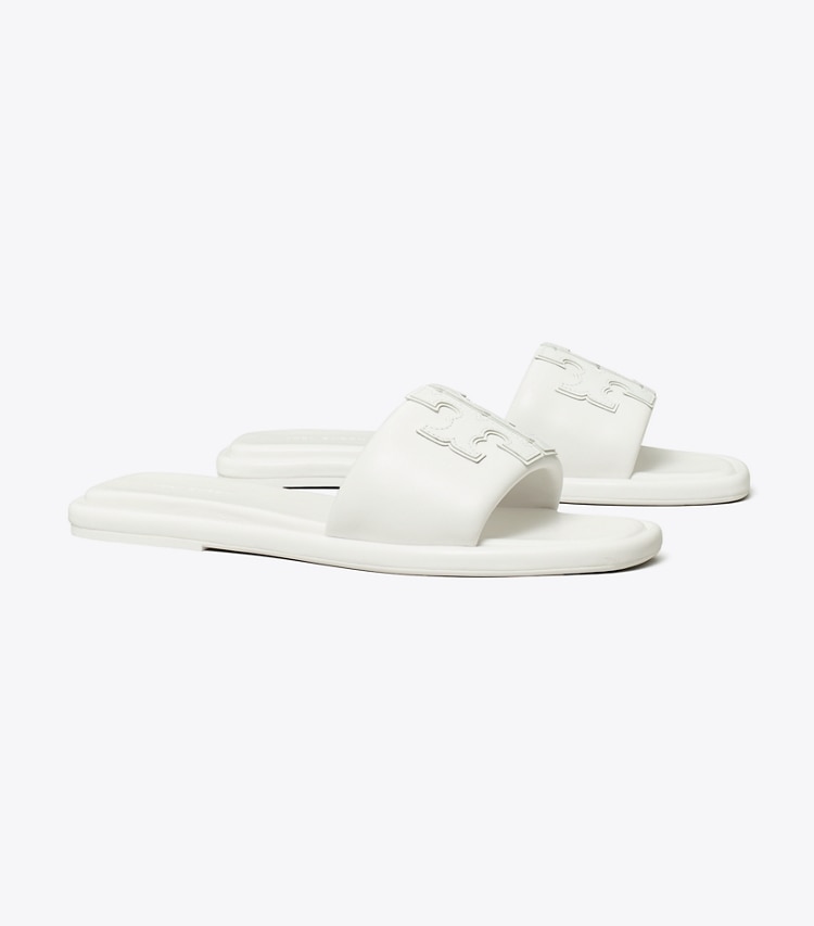 TORY BURCH DOUBLE T SPORT SLIDE - Optic White - Click Image to Close