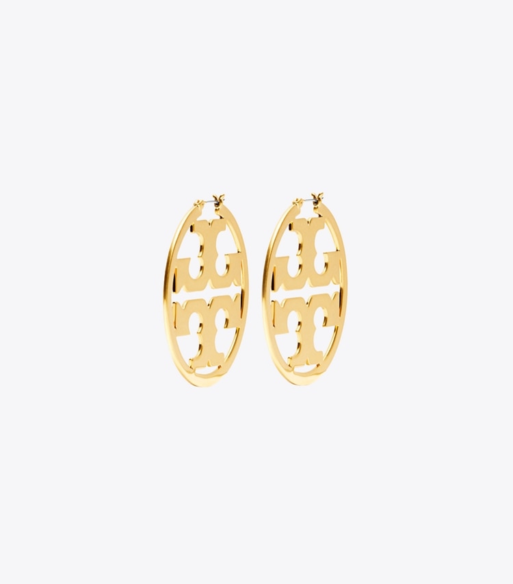 TORY BURCH MILLER HOOP EARRING - Tory Gold - Click Image to Close