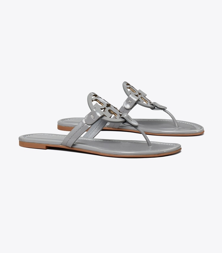 TORY BURCH MILLER PATENT SANDAL - Malta Gray - Click Image to Close