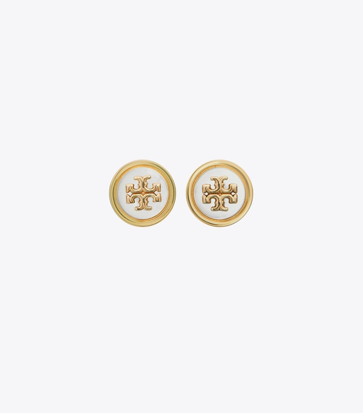 TORY BURCH KIRA METAL CIRCLE-STUD EARRING - Tory Gold / Tory Silver