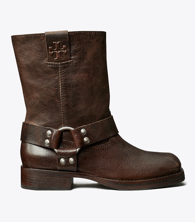 TORY BURCH DOUBLE T MOTO BOOT - Sugar Brown