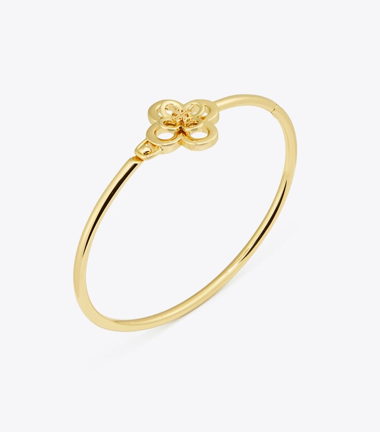 TORY BURCH KIRA CLOVER HINGE BRACELET - Tory Gold