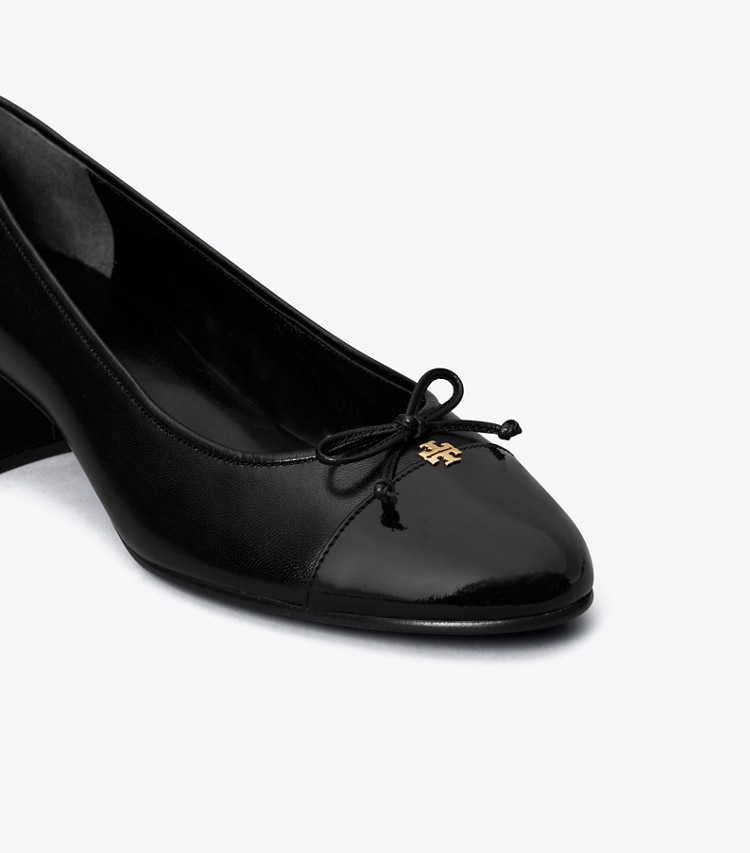 TORY BURCH CAP-TOE PUMP - Perfect Black / Perfect Black