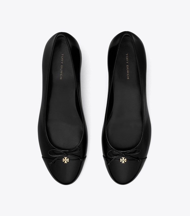 TORY BURCH CAP-TOE PUMP - Perfect Black / Perfect Black