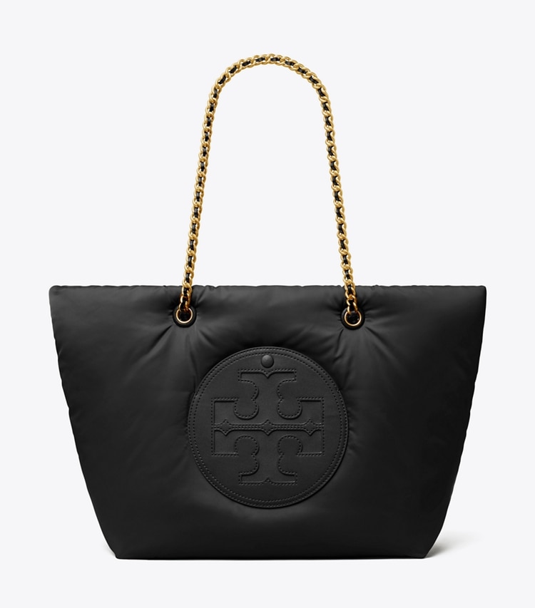 TORY BURCH ELLA CHAIN SOFT TOTE - Black