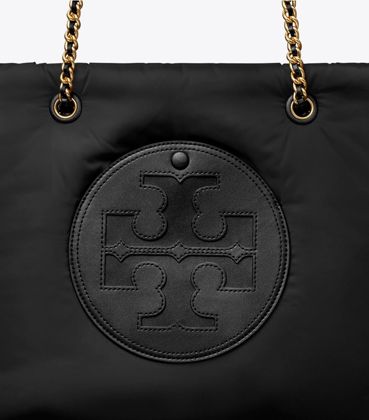 TORY BURCH ELLA CHAIN SOFT TOTE - Black