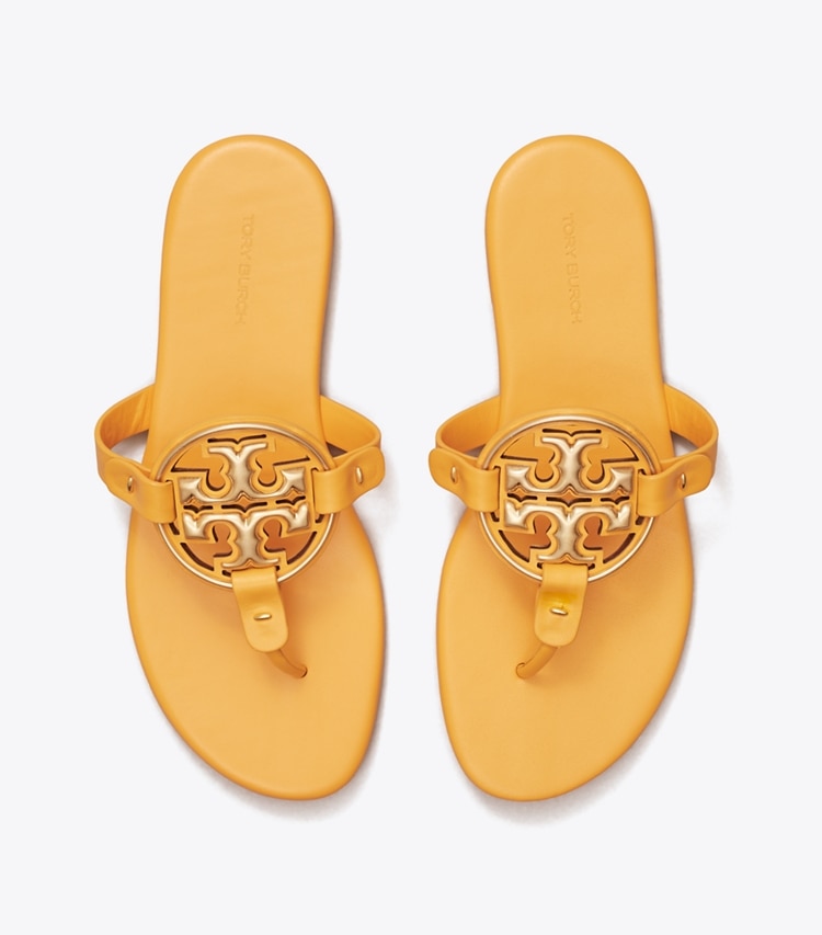 TORY BURCH MILLER SOFT METAL LOGO SANDAL - Peachy