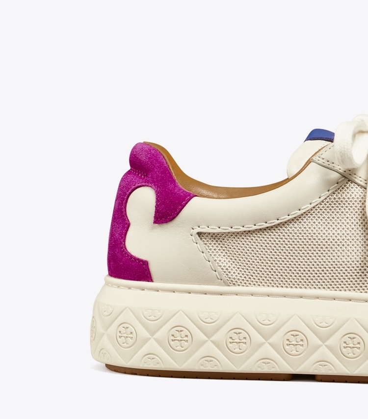 TORY BURCH LADYBUG SNEAKER - Off White / Prickly Pear