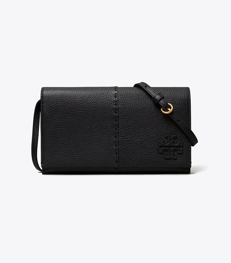 TORY BURCH MCGRAW WALLET CROSSBODY - Black