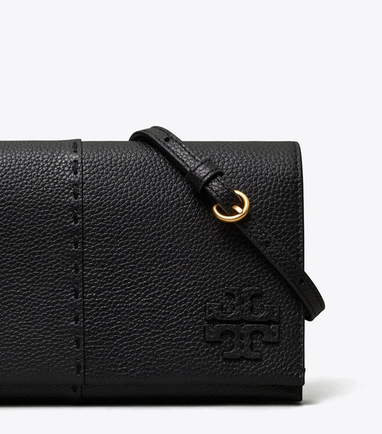 TORY BURCH MCGRAW WALLET CROSSBODY - Black