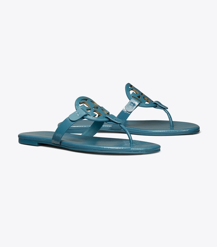 TORY BURCH MILLER SOFT PATENT SANDAL - Brisk Blue - Click Image to Close