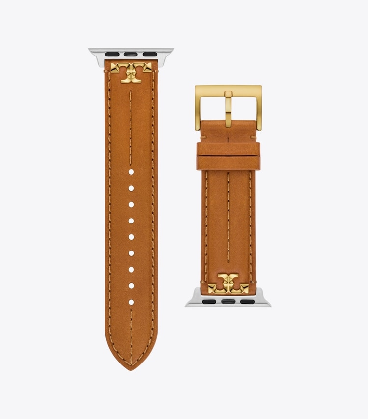 TORY BURCH KIRA BAND FOR APPLE WATCH, LEATHER - luggage