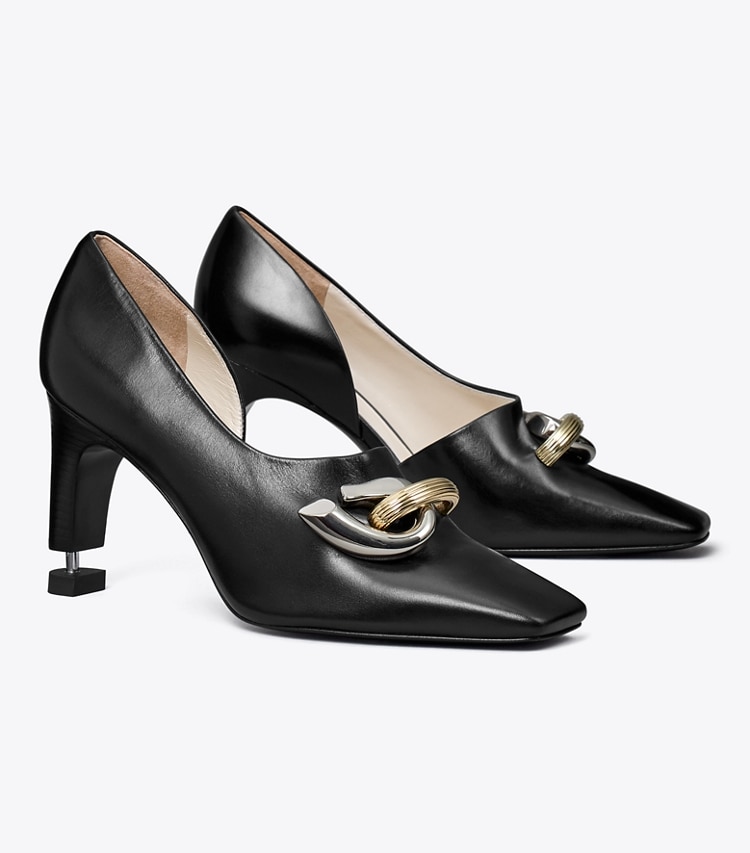 TORY BURCH JESSA DORSAY PUMP - Perfect Black - Click Image to Close