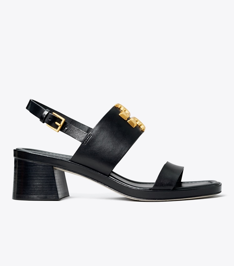 TORY BURCH ELEANOR HEEL SANDAL - Perfect Black