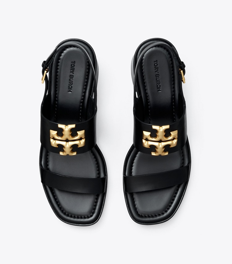 TORY BURCH ELEANOR HEEL SANDAL - Perfect Black