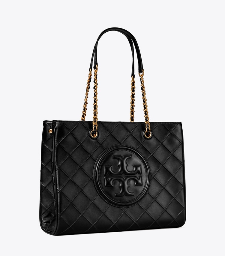 TORY BURCH FLEMING SOFT CHAIN TOTE - Black