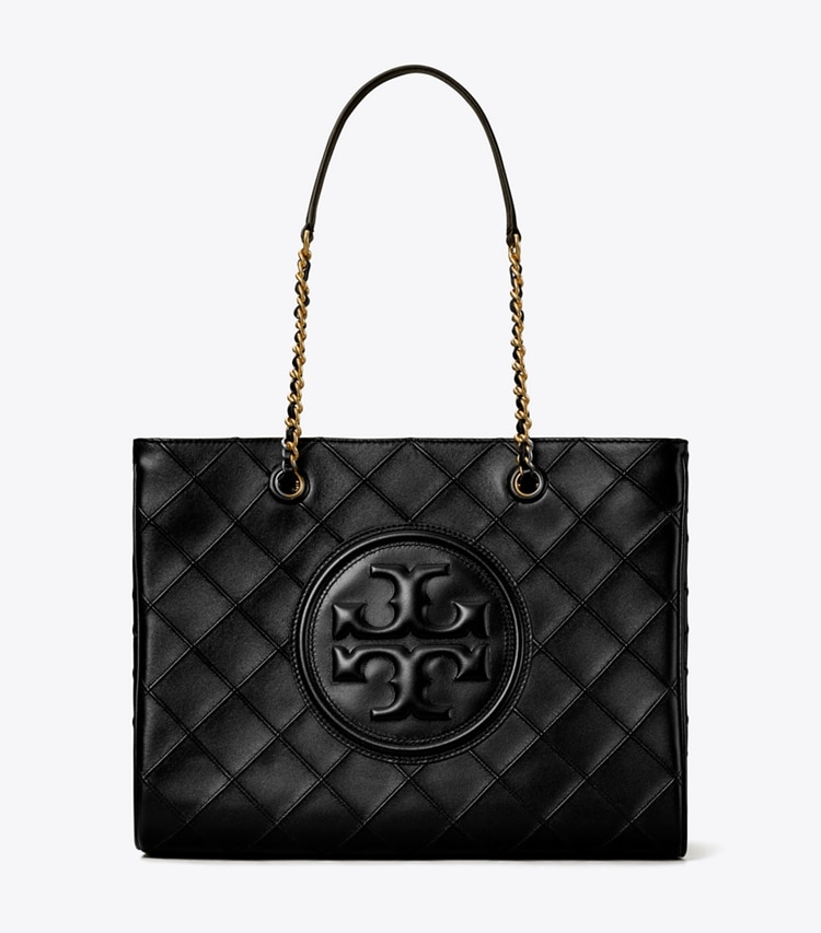 TORY BURCH FLEMING SOFT CHAIN TOTE - Black