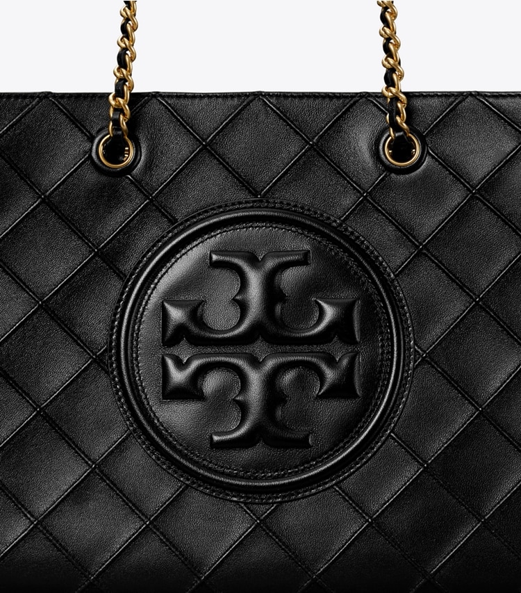 TORY BURCH FLEMING SOFT CHAIN TOTE - Black