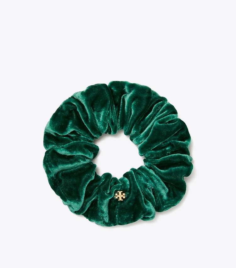 TORY BURCH VELVET SCRUNCHIE - Green