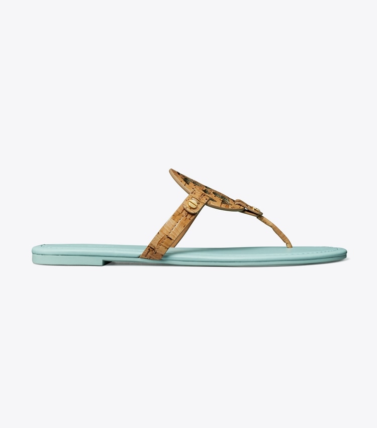 TORY BURCH MILLER PATENT CORK SANDAL - Natural / Sea Bubble